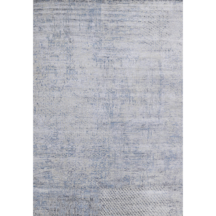 Bokara Rug Co., Inc. HandKnotted HighQuality Silver and Blue Area Rug